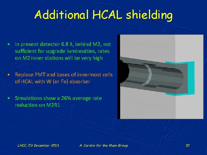 Additional HCAL shielding • In present detector 6. 8 λI behind M 2, not