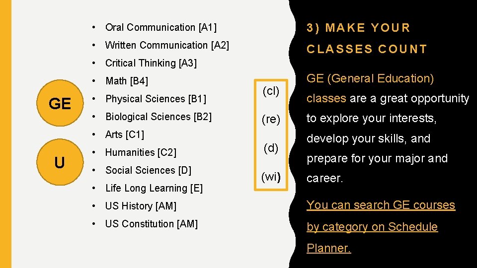  • Oral Communication [A 1] 3) MAKE YOUR • Written Communication [A 2]