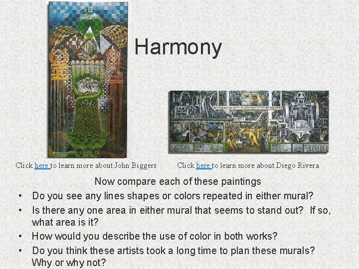 Harmony Click here to learn more about John Biggers • • Click here to