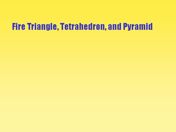 Fire Triangle, Tetrahedron, and Pyramid 