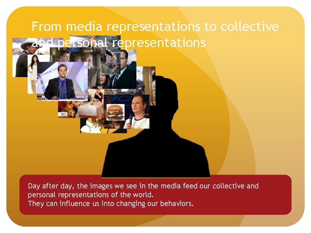 From media representations to collective and personal representations Day after day, the images we