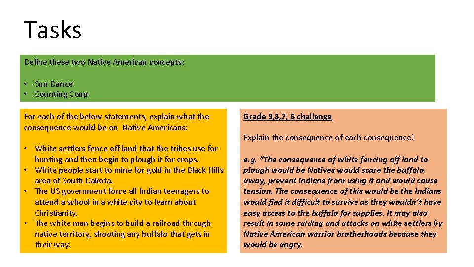 Tasks Define these two Native American concepts: • Sun Dance • Counting Coup For