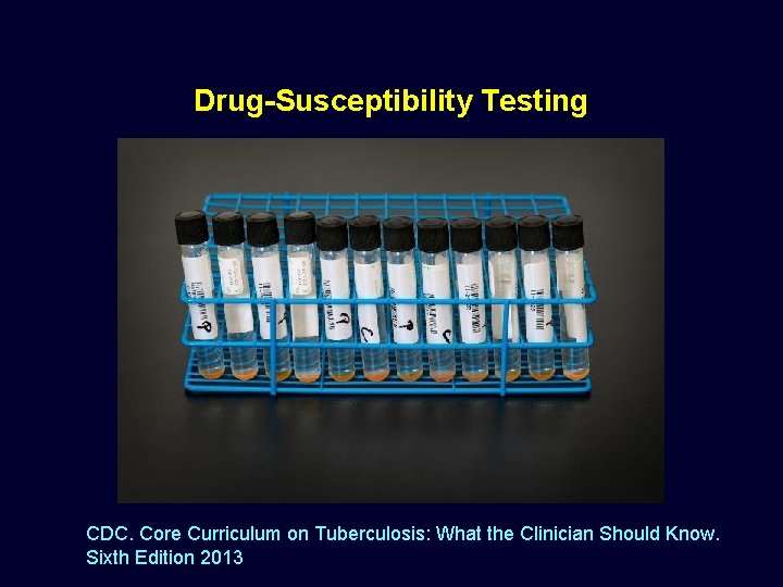 Drug-Susceptibility Testing CDC. Core Curriculum on Tuberculosis: What the Clinician Should Know. Sixth Edition