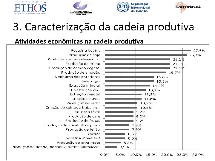 3. Caracterização da cadeia produtiva Atividades econômicas na cadeia produtiva 