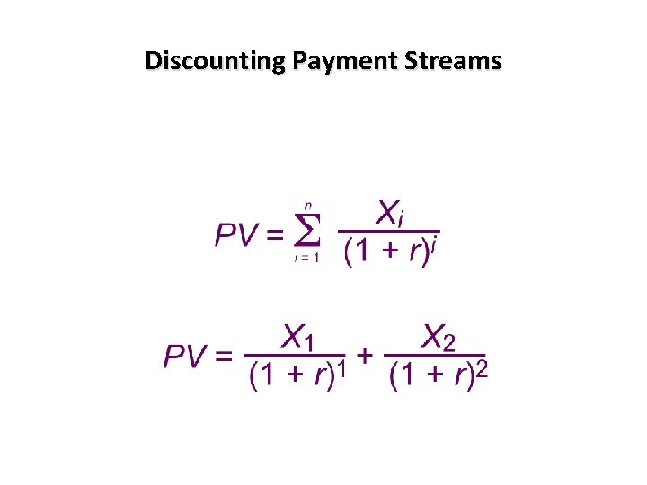 Discounting Payment Streams 