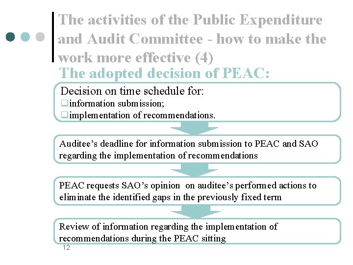 The activities of the Public Expenditure and Audit Committee - how to make the