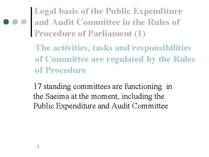 Legal basis of the Public Expenditure and Audit Committee in the Rules of Procedure