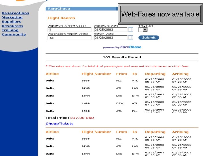 Web-Fares now available © copyright 2002 - AMADEUS Global Travel Distribution S. A. /