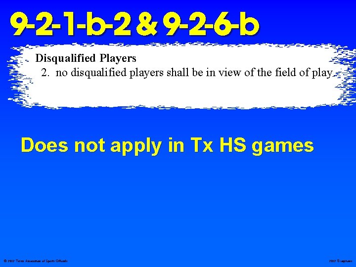 9 -2 -1 -b-2 & 9 -2 -6 -b Disqualified Players 2. no disqualified