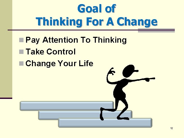 Goal of Thinking For A Change n Pay Attention To Thinking n Take Control
