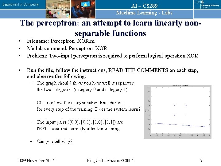 AI – CS 289 Machine Learning - Labs The perceptron: an attempt to learn