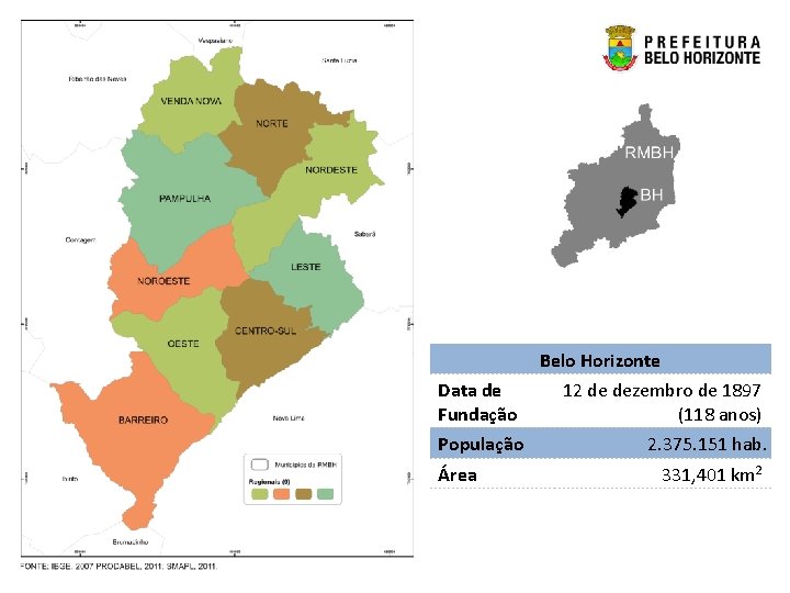 Belo Horizonte Data de Fundação População Área 12 de dezembro de 1897 (118 anos)