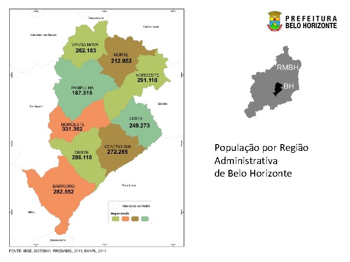 População por Região Administrativa de Belo Horizonte 
