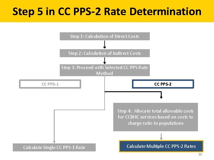 Step 5 in CC PPS-2 Rate Determination Step 1: Calculation of Direct Costs Step