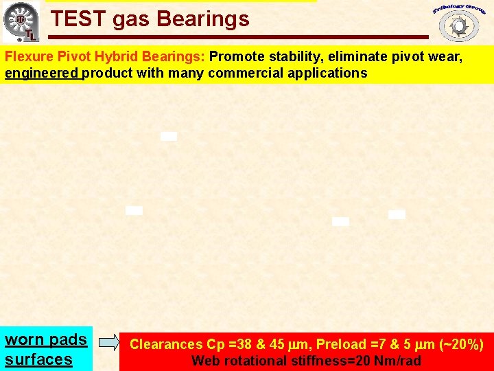 TEST gas bearings TEST gas Bearings Gas Bearings for Oil-Free Turbomachinery Flexure Pivot Hybrid