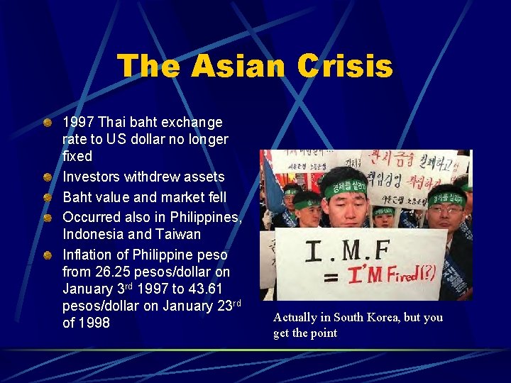 The Asian Crisis 1997 Thai baht exchange rate to US dollar no longer fixed