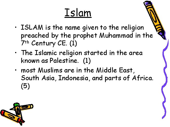Islam • ISLAM is the name given to the religion preached by the prophet