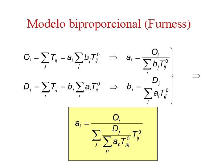 Modelo biproporcional (Furness) 