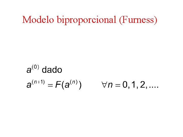 Modelo biproporcional (Furness) 