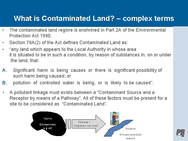 What is Contaminated Land? – complex terms • • • A. B. • The