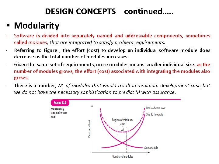 DESIGN CONCEPTS continued…. . § Modularity - - Software is divided into separately named