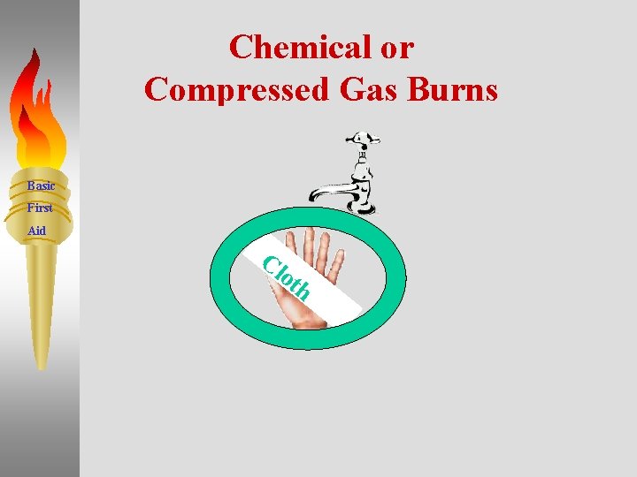 Chemical or Compressed Gas Burns Basic First Aid Cl ot h 