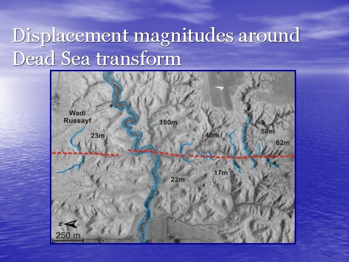 Displacement magnitudes around Dead Sea transform 