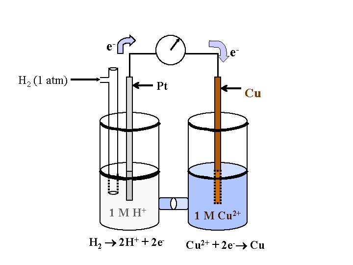 e. H 2 (1 atm) e. Pt 1 M H+ H 2 2 H+