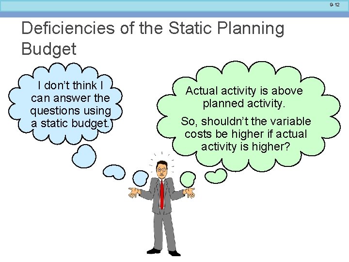 9 -12 Deficiencies of the Static Planning Budget I don’t think I can answer