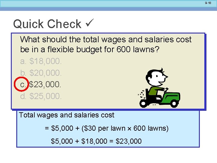 9 -18 Quick Check What should the be the total wages andand salaries costinina
