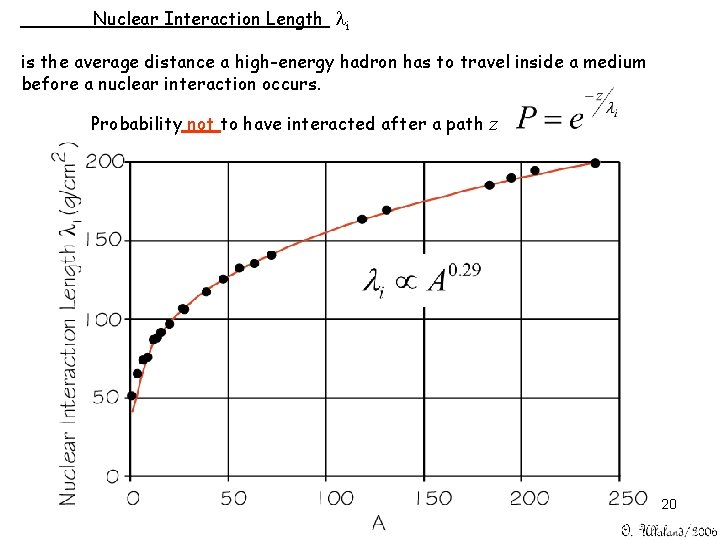 Nuclear Interaction Length li is the average distance a high-energy hadron has to travel
