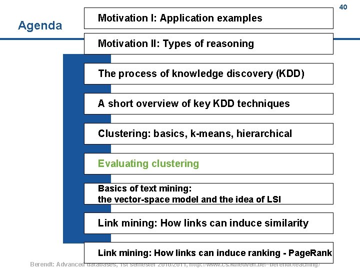 40 Agenda Motivation I: Application examples Motivation II: Types of reasoning The process of