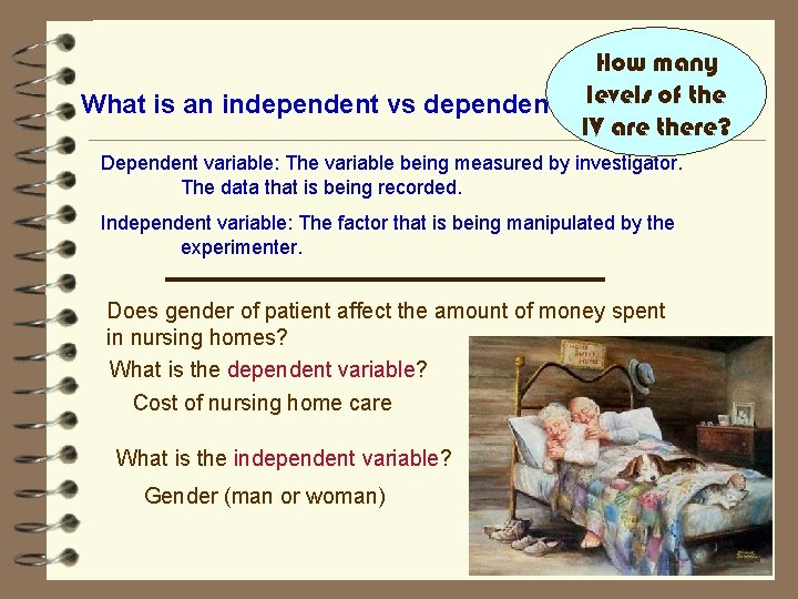 How many levels of the What is an independent vs dependent variable? IV are