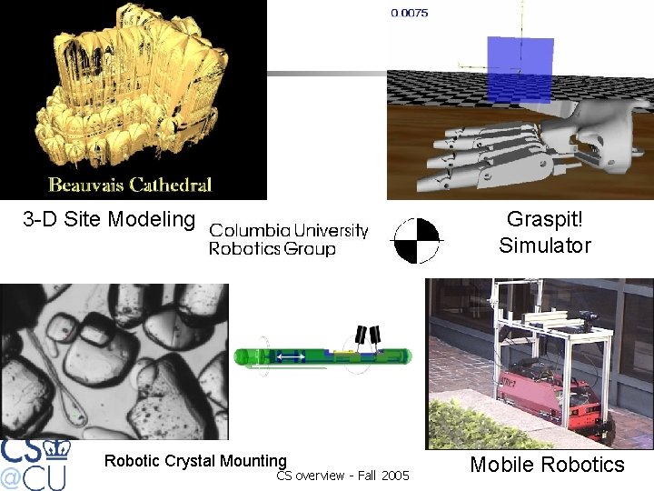 3 -D Site Modeling Computer Aided Robotic Crystal Mounting Surgery CS overview - Fall
