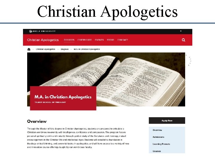 Christian Apologetics 
