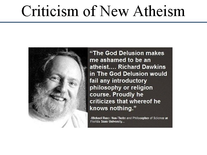 Criticism of New Atheism 