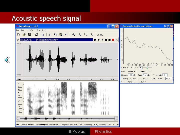 Acoustic speech signal B Möbius Phonetics 