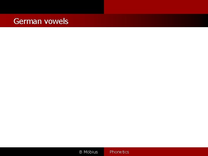 German vowels B Möbius Phonetics 