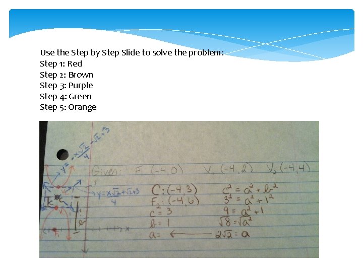 Use the Step by Step Slide to solve the problem: Step 1: Red Step