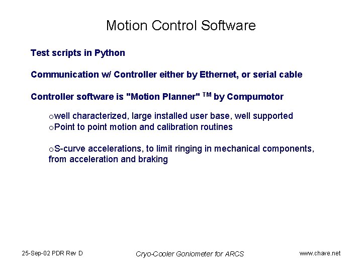 Motion Control Software Test scripts in Python Communication w/ Controller either by Ethernet, or
