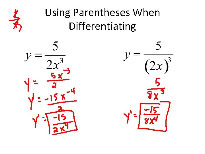 Using Parentheses When Differentiating Using Parentheses When Differentiating