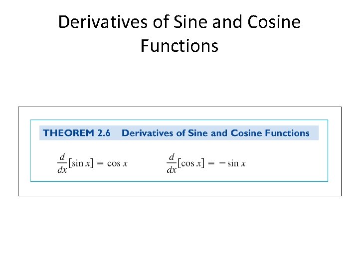 Derivatives of Sine and Cosine Functions 