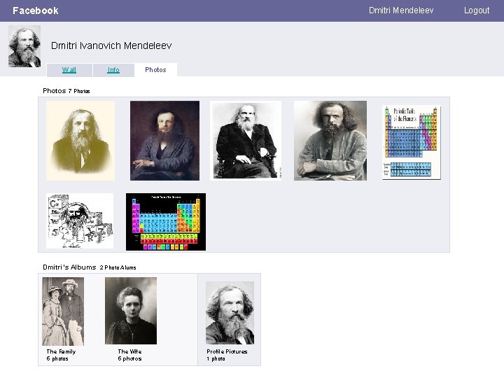 Facebook Dmitri Mendeleev Dmitri Ivanovich Mendeleev Wall Info Photos 7 Photos Dmitri’s Albums 2