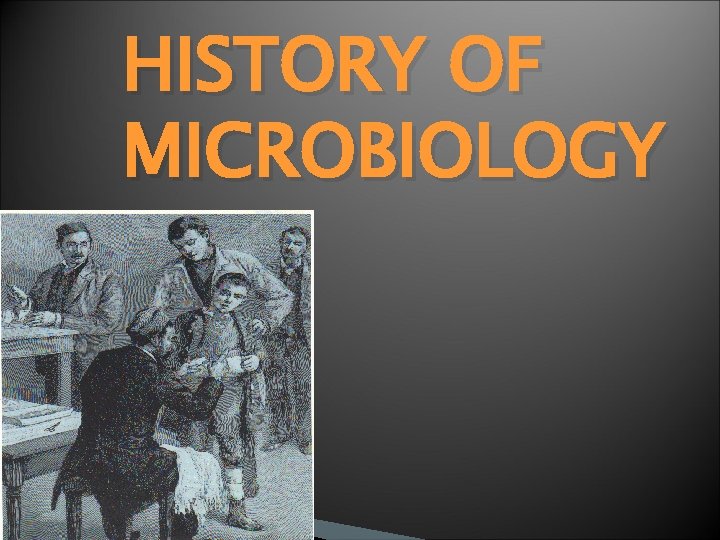HISTORY OF MICROBIOLOGY 