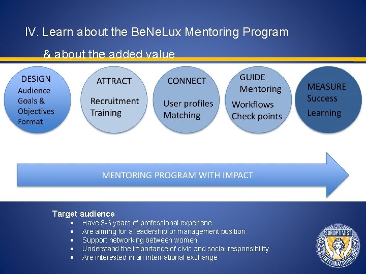 IV. Learn about the Be. Ne. Lux Mentoring Program & about the added value