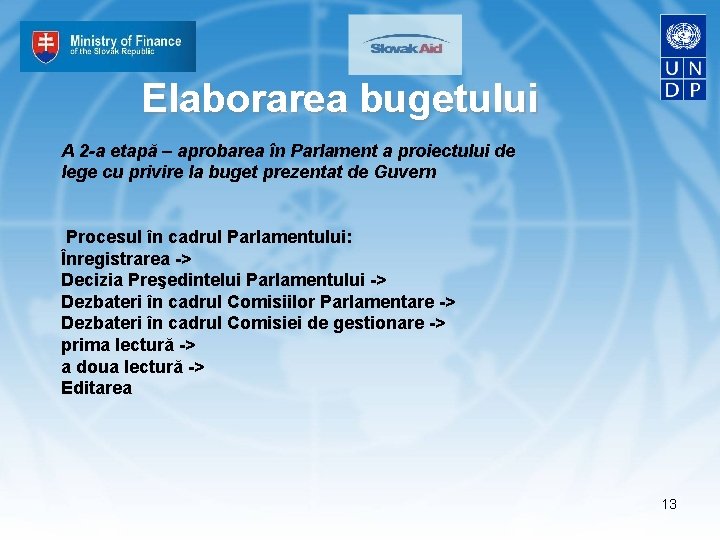 Elaborarea bugetului A 2 -a etapă – aprobarea în Parlament a proiectului de lege