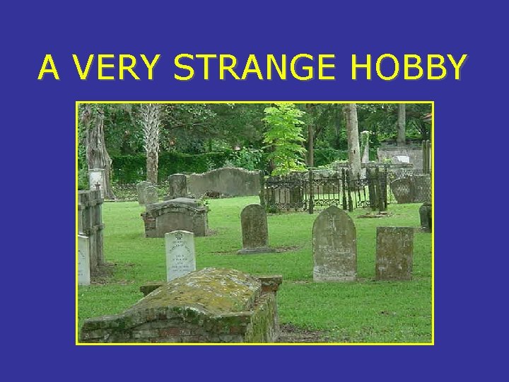 A VERY STRANGE HOBBY 
