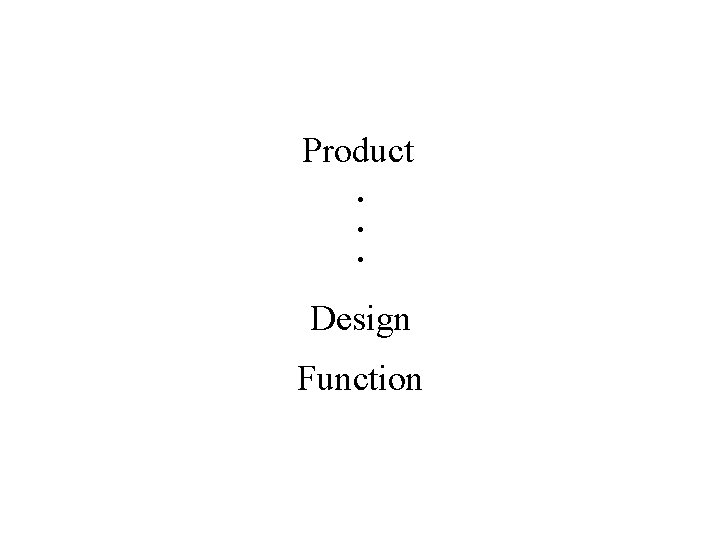 Product · · · Design Function 