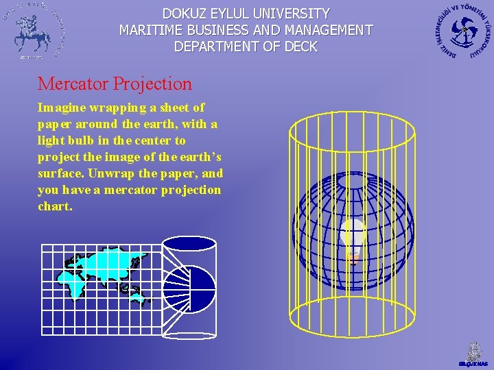 DOKUZ EYLUL UNIVERSITY MARITIME BUSINESS AND MANAGEMENT DEPARTMENT OF DECK Mercator Projection Imagine wrapping