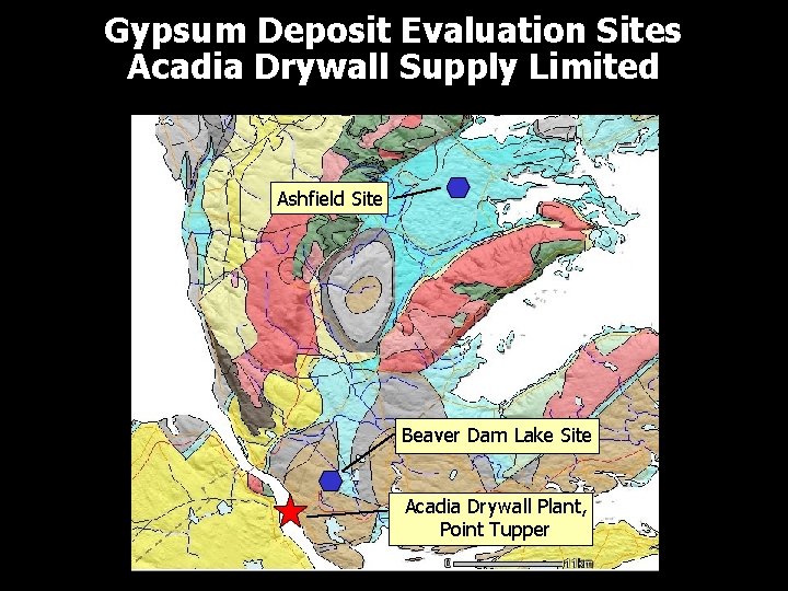 Gypsum Deposit Evaluation Sites Acadia Drywall Supply Limited Ashfield Site Beaver Dam Lake Site